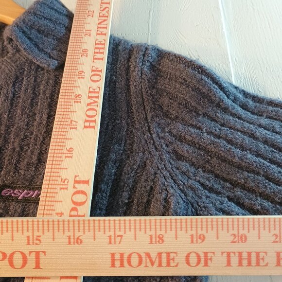 Esprit Women Small Collar Sweater Logo Cable Knit Alpaca Wool Blend Thick& Warm - Picture 6 of 6